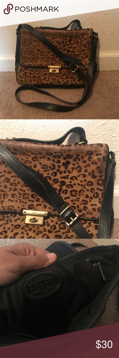 cheetah print fake hair bag fossil|Bags .